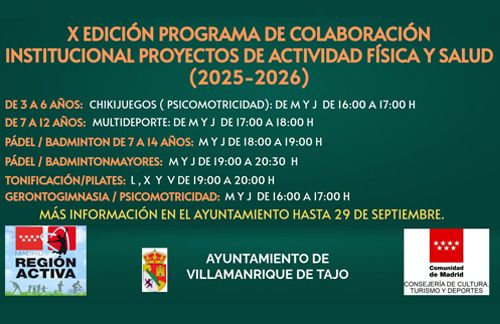 X Edición Programa de Colaboración Institucional Proyectos de Actividad Física y Salud
